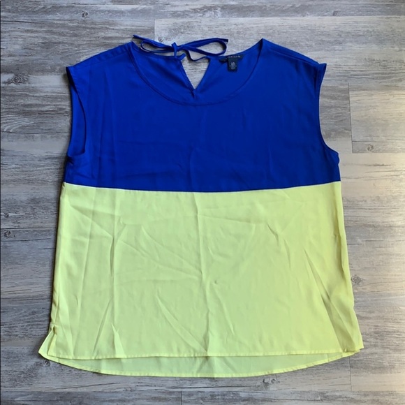 Women's Tommy Hilfiger Sheer Color Block Sleeveless Top Large - Picture 1 of 8